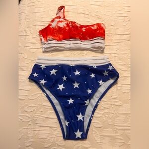 Red and Blue Star Bikini Set